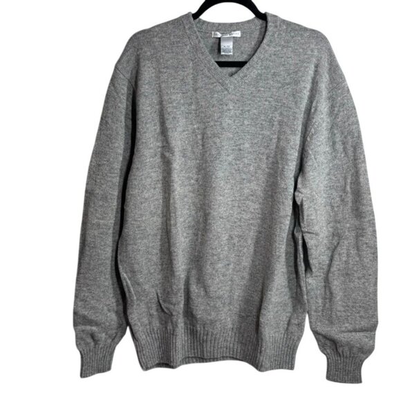 Geoffrey Beene‎ Mens 100% Lambswool Grey Pullover Sweater XL V-Neck RN:15610 - Picture 1 of 10